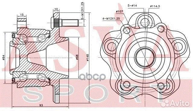 Ступица колеса с ABS зад прав/лев nswh-J32MR