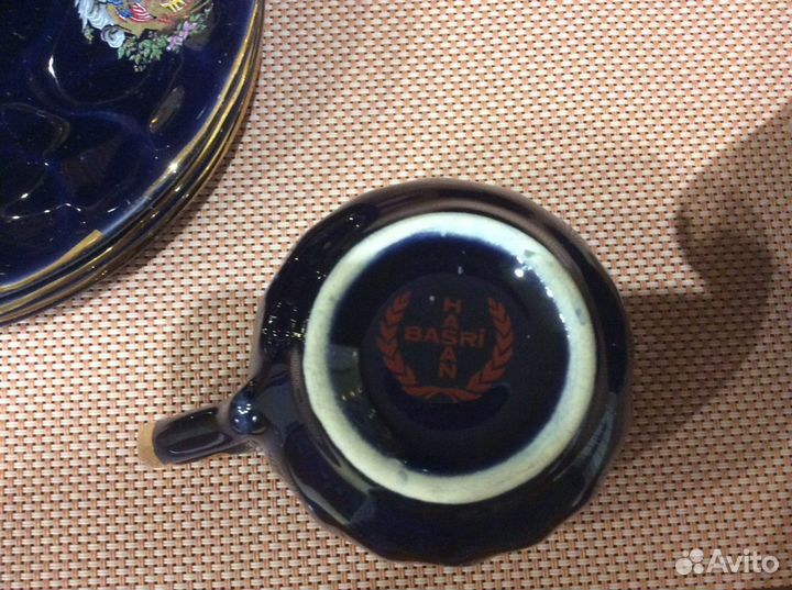 Чайный сервиз кобальт с позолотой Турция