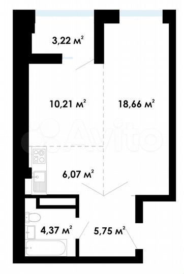 2-к. квартира, 48,3 м², 3/9 эт.