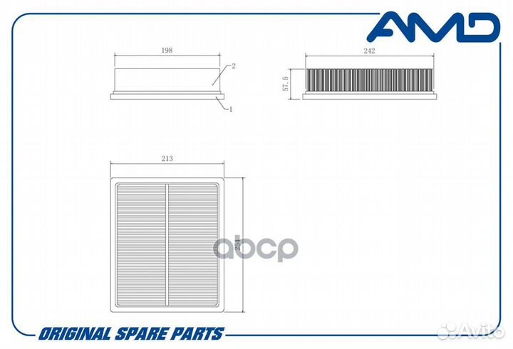 Фильтр воздушный hyundai (Sonata NF) (2,0/2,4)