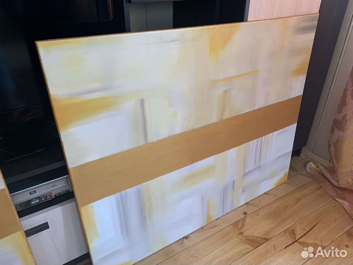 2 большие картины Маслом Абстракция 100х80