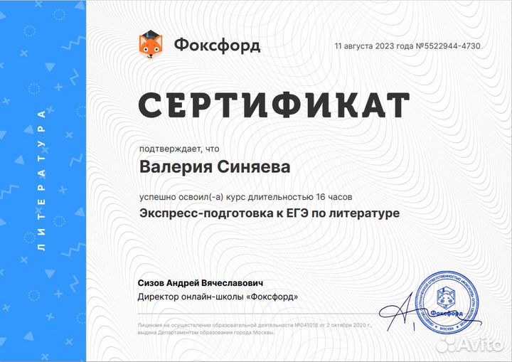 Репетитор по литературе и русскому языку