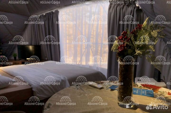 Летний геокупол для глэмпинга. Сферический шатерD5