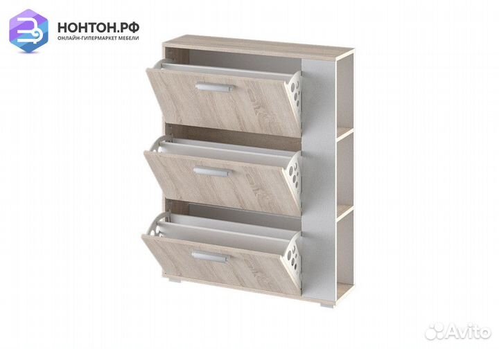 Тумба для обуви Эрика 1 дуб сонома / белый ясень