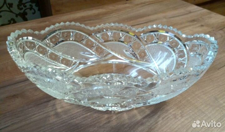 Хрустальная ваза салатник (ладья) Хрусталь СССР