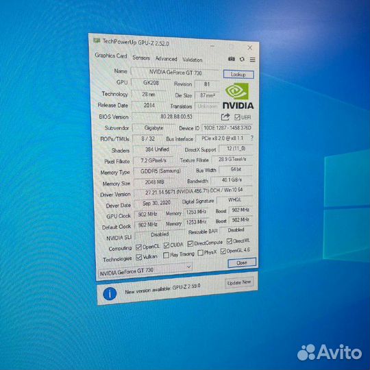 Видеокарта GT 730 2gb Gigabyte