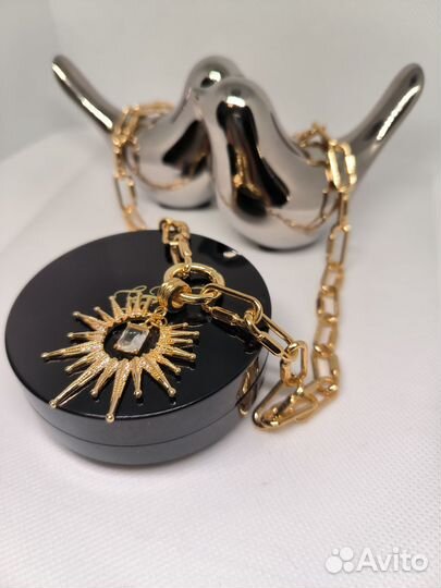 Крупная золотая, цепь с Солнцем