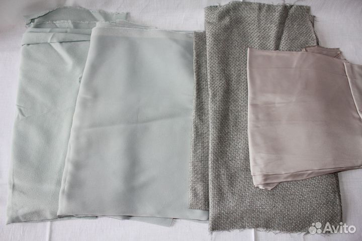 Отрез ткань лен вискоза шерсть и прочее Италия