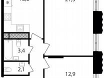 2-к. апартаменты, 61,1 м², 4/30 эт.