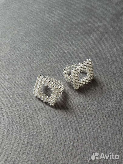 Кольцо из бисера сердце