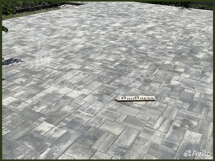 Тротуарная плитка брусчатка 100.200.60 серая