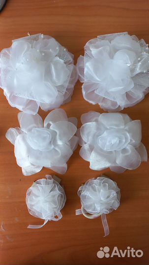 Банты для волос белые