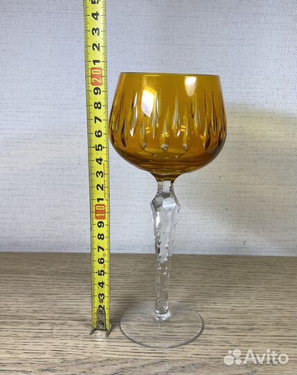 Бокал фужер цветное стекло хрусталь гдр Германия