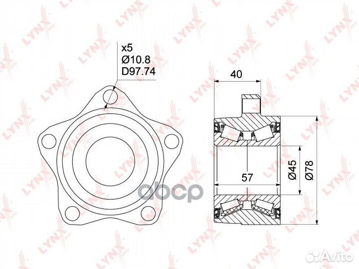 Ступица колеса перед прав/лев WB1007 lynxauto
