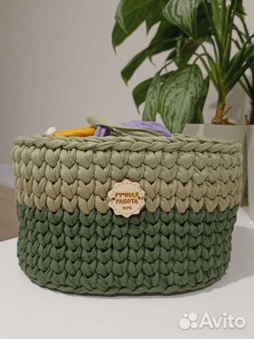 Корзина из трикотажной пряжи