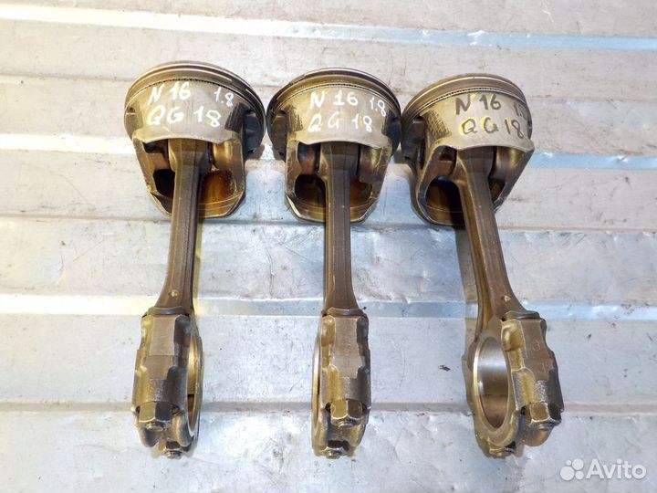 Поршни с шатунами Ниссан Альмера Н16 Н 16 1.8л