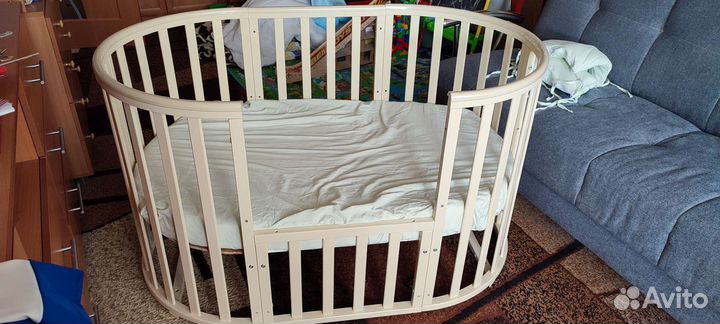 Детская кроватка трансформер круглая