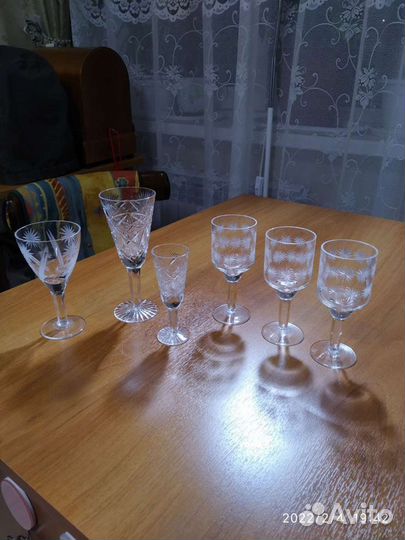 Хрусталь, рюмки, бокалы, салатницы