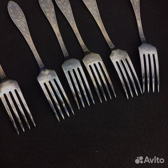 Вилки десертные мельхиор пламя