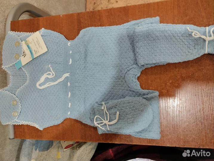 Детский вязаный комбинезончик 24 размер Хлопо