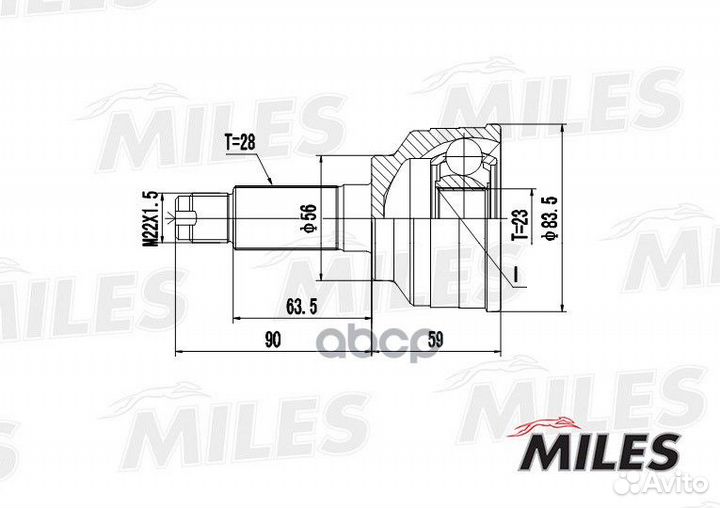 ШРУС mazda 626 1.8/2.0 92-02 нар. GA20227 Miles