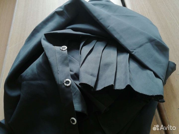 Шторы на люверсах, серые