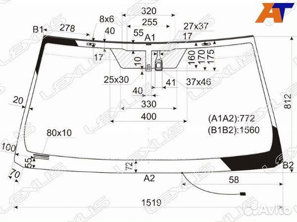 Стекло лобовое lexus GX460 2009-2019