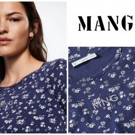 Новая Футболка с серебряным логотипом от mango 48р