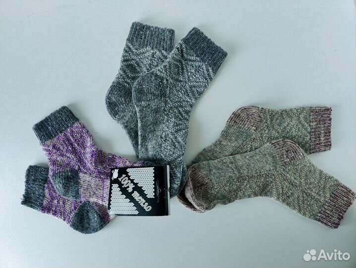 Шерстяные носки детские р 16-18 вязаные