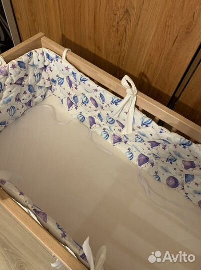 Кроватка-колыбель Geuther (бук) +балдахин и бортик