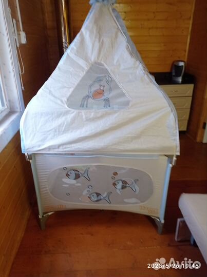 Манеж детский складной с крышей