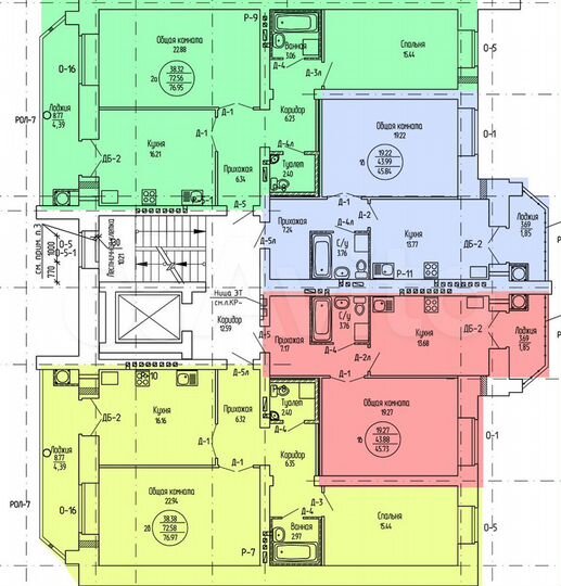 2-к. квартира, 77 м², 7/9 эт.