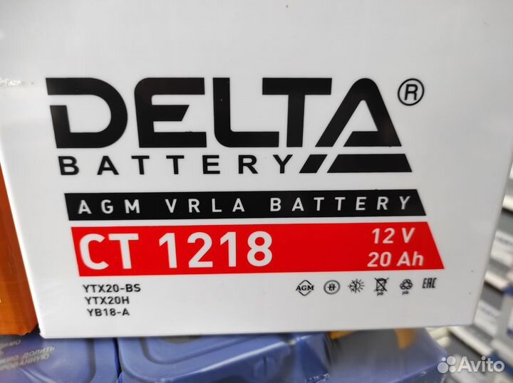 Аккумулятор 20Ач AGM Delta YTX20-BS YTX20H