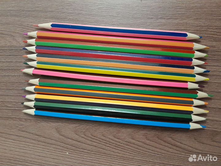 Набор цветных двусторонних карандашей 12 шт