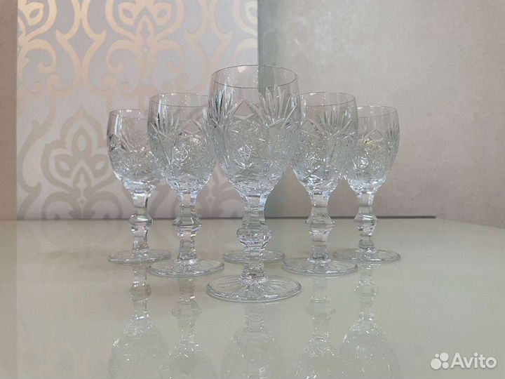 Хрустальные фужеры. Богемия
