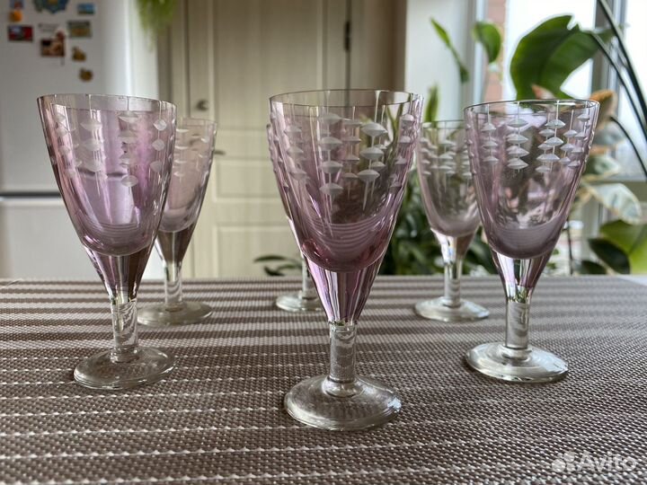 Рюмки СССР тонкое цветное стекло