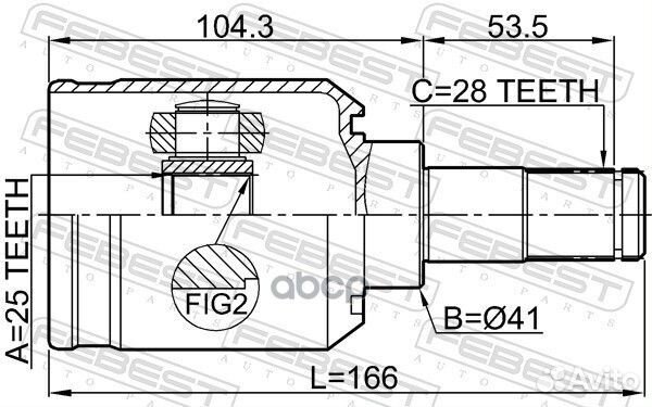 1511-001 ШРУС внутренний 25x41x28 Chery Fora 1