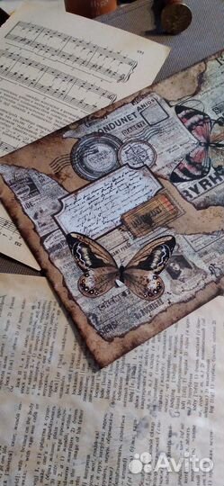 Конверт крафтовый с декором