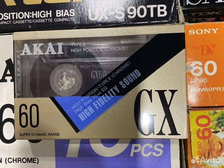 Кассеты аудиокассеты новые akai, sony, denon
