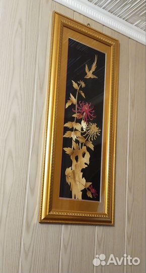 Картина - коллаж из соломы