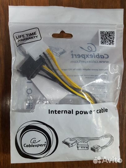 Переходник для видеокарт питание Molex+SATA-8pin