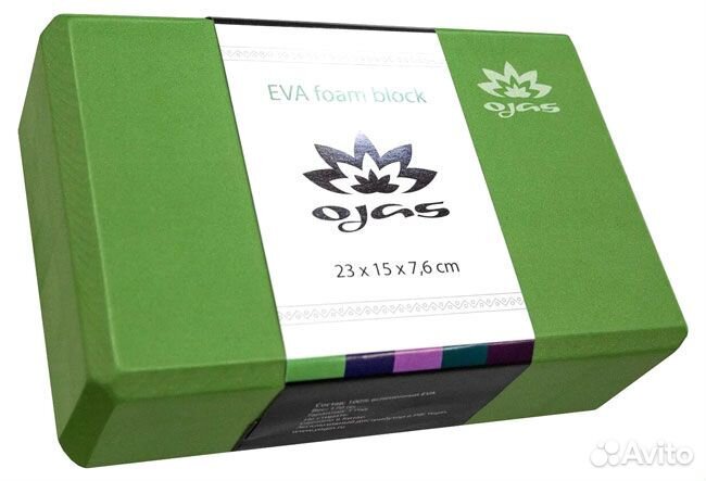 Блок для йоги EVA 23 х 15 х 7,6 Ojas зеленый