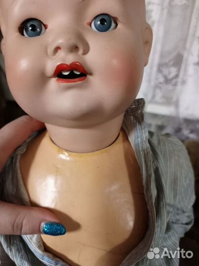 Антикварная кукла СССР пупс 65 см