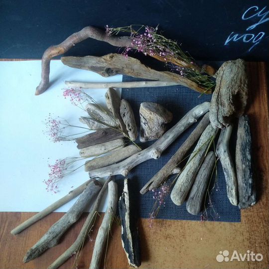 Дрифтвуд набор из 24 коряг. Размер 10-46 см.Лот98