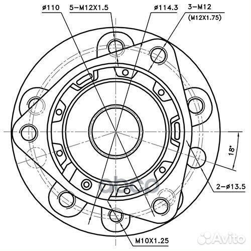 Ступица передняя перед лев Z89302R Zikmar