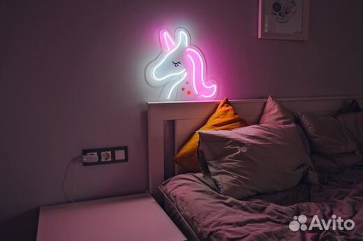 Неоновая вывеска - Единорог
