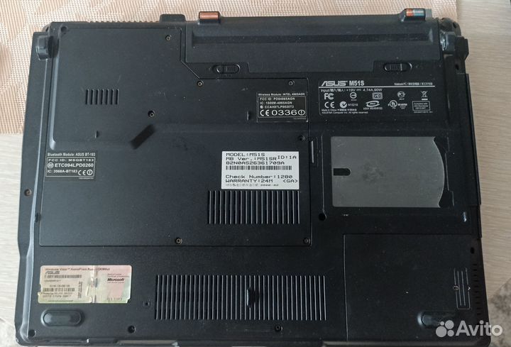 Ноутбук asus M51SR на запчасти
