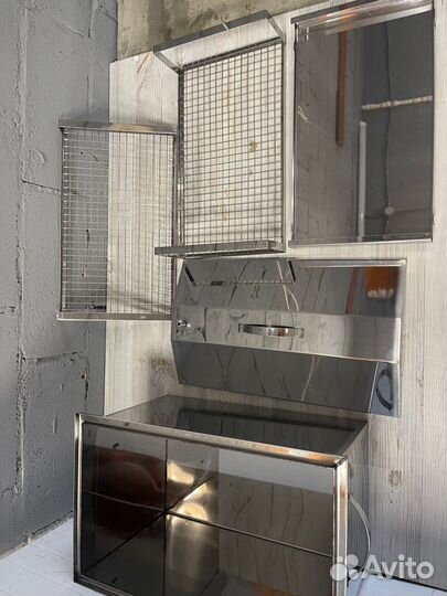 Коптильня из нержавейки с гидрозатвором 50*30*30