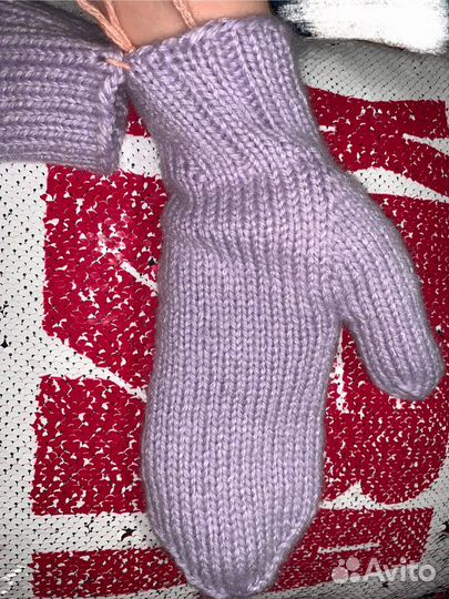 Варежки вязаные ручной работы