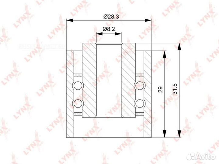 Lynxauto PB-3079 Ролик обводной ремня грм